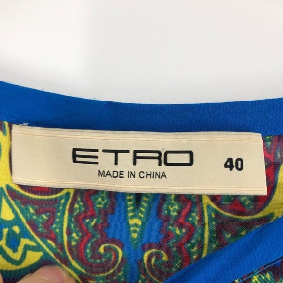 Etro silk tapestry mini dress  abstract print multicolor size 40 (US ~4-6) - Picture 3 of 14